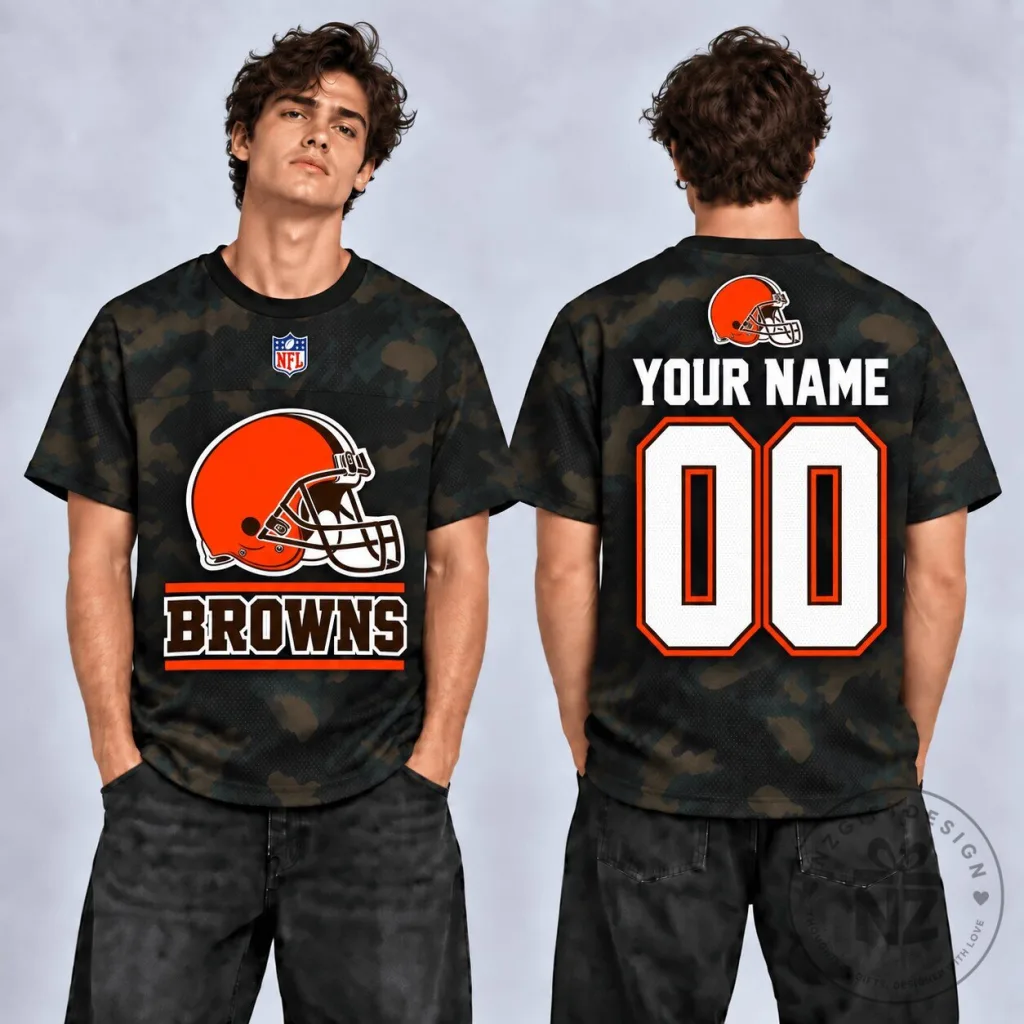 Cleveland Browns Personalized Custom Name Number Camouflage Football Jersey Cleveland Browns Personalized Custom Name Number Camouflage Football Jersey