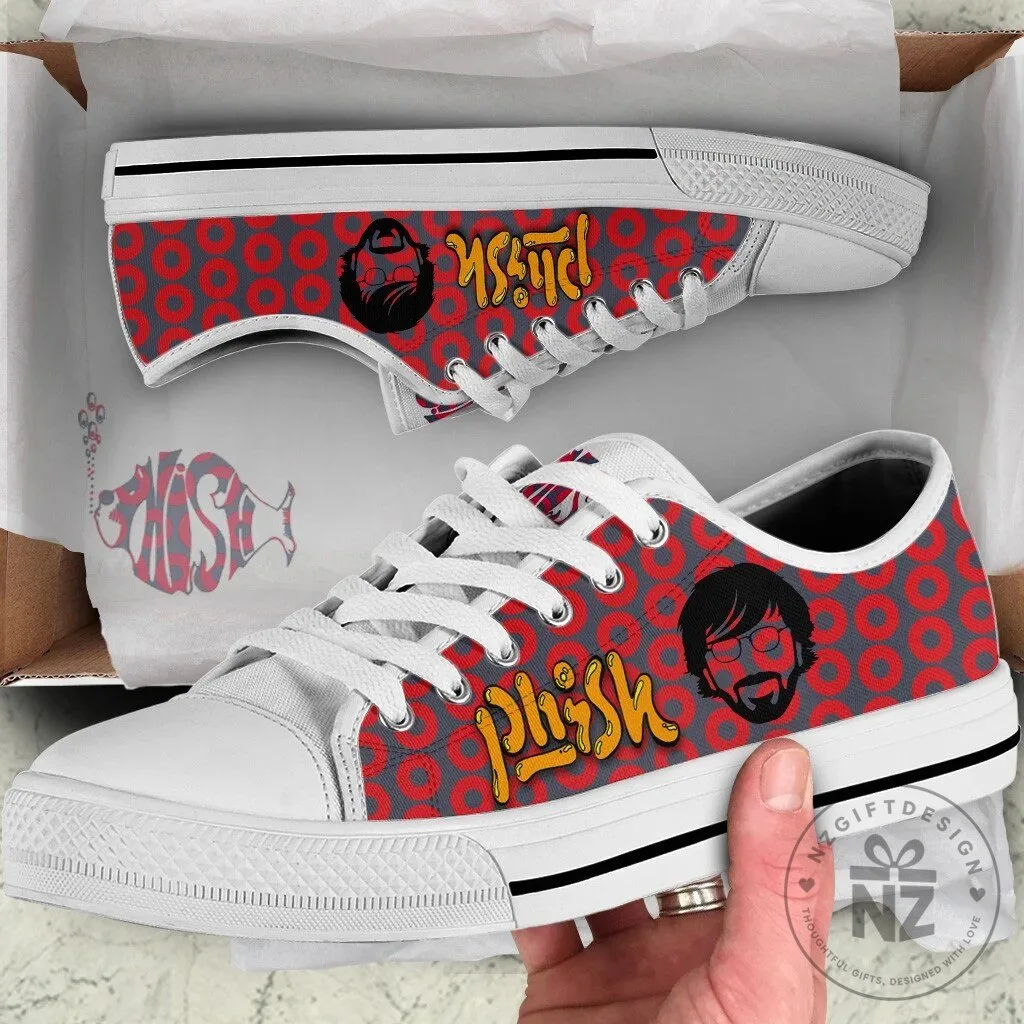 Phish Trey Anastasio Donut Pattern Low Top Canvas Shoes
