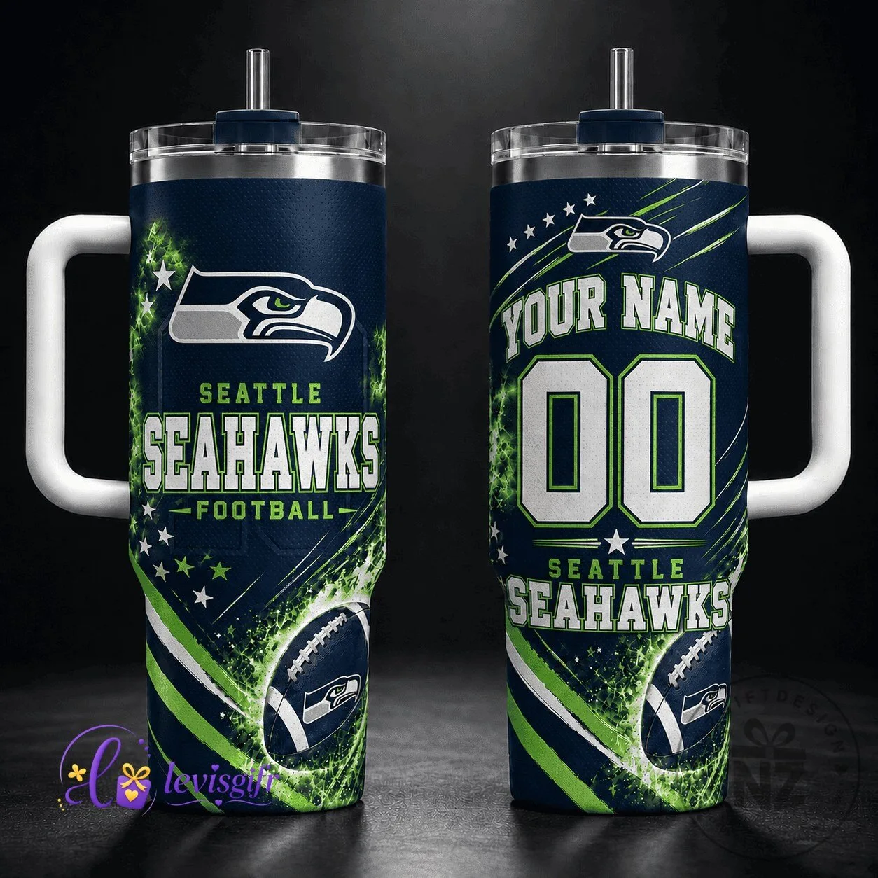 Seattle Seahawks Football Team Personalized Insulated Tumbler