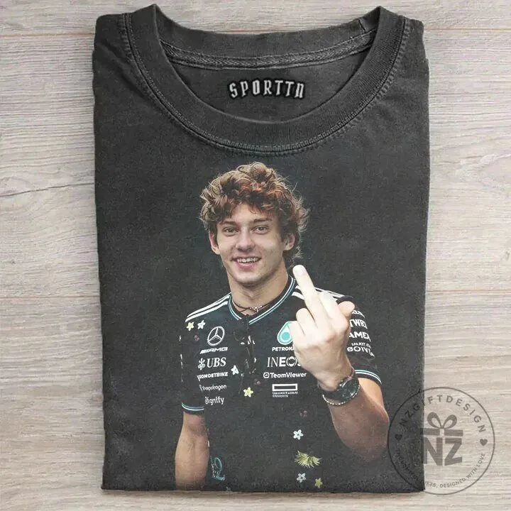 Andrea Kimi Antonelli Formula One Racing Driver Black Graphic T-Shirt