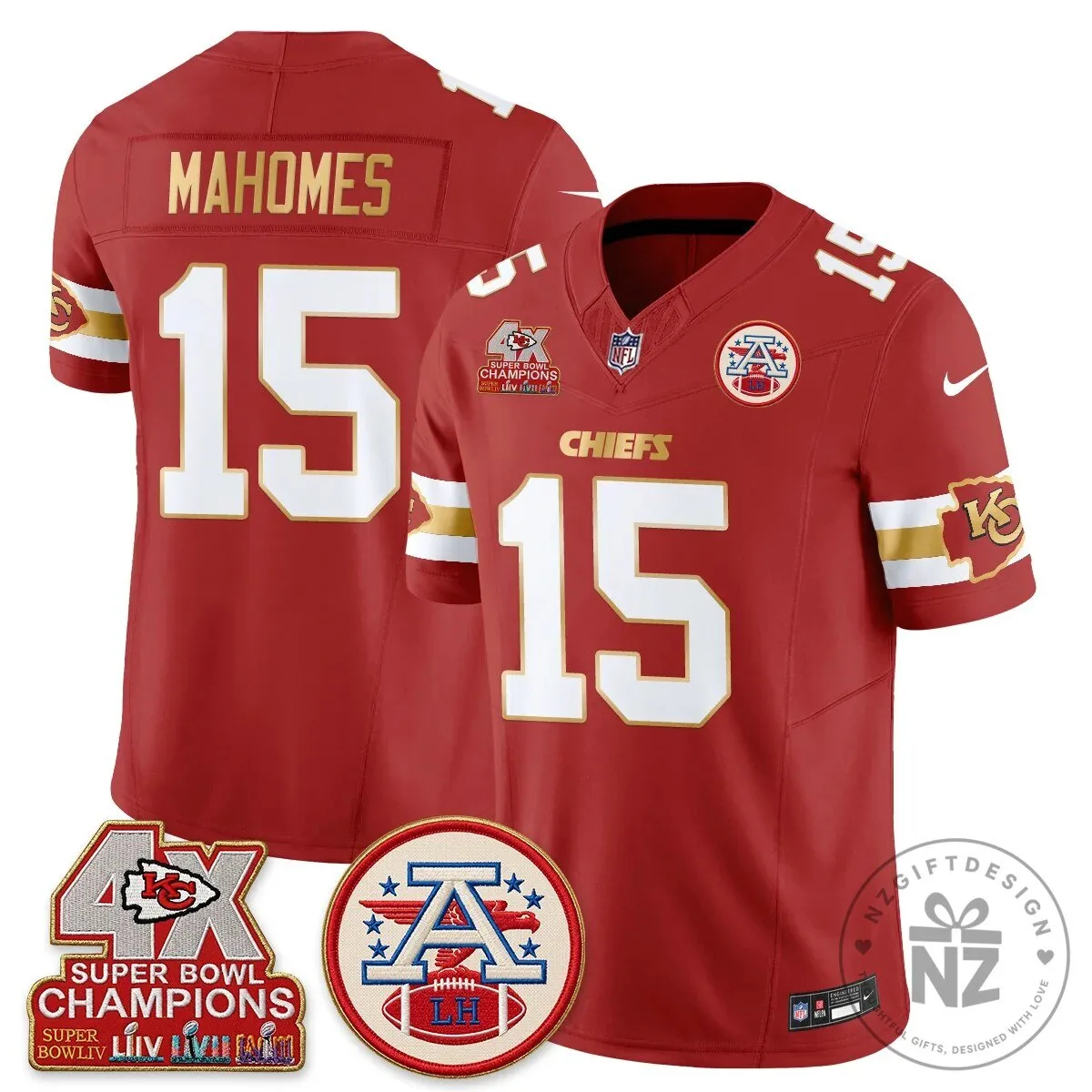 Kansas City Chiefs Red Football Jersey - Super Bowl Champions Edition for Patrick Mahomes
