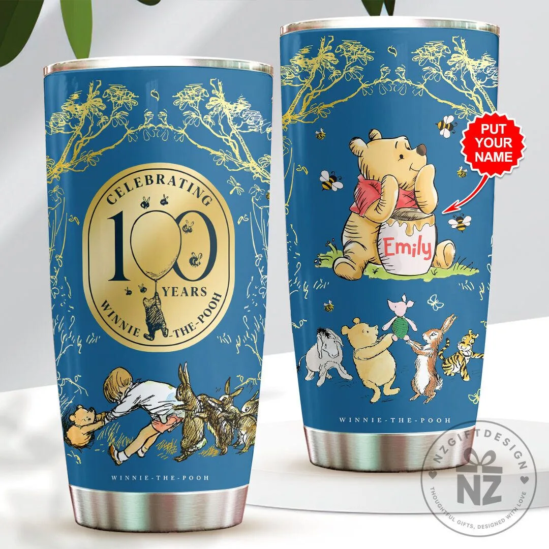 Personalized Winnie-the-Pooh 100th Anniversary Tumbler Cup 20 Oz V6