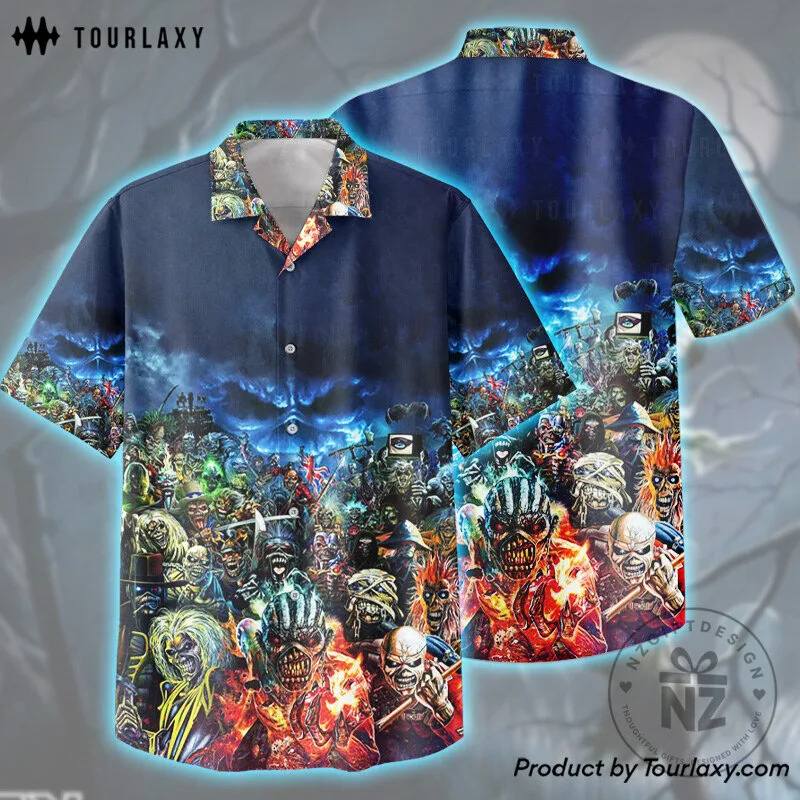 Iron Maiden Run For Your Lives Album Art Heavy Metal Music Hawaiian Shirt