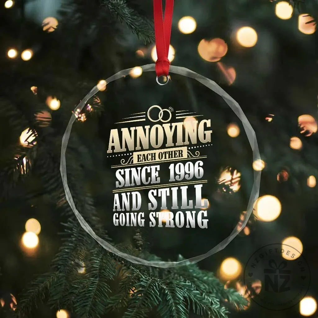 Funny 30th Wedding Anniversary Crystal Glass Ornament Annoying Each Other Since 1996 11 Funny 30th Wedding Anniversary Crystal Glass Ornament Annoying Each Other Since 1996