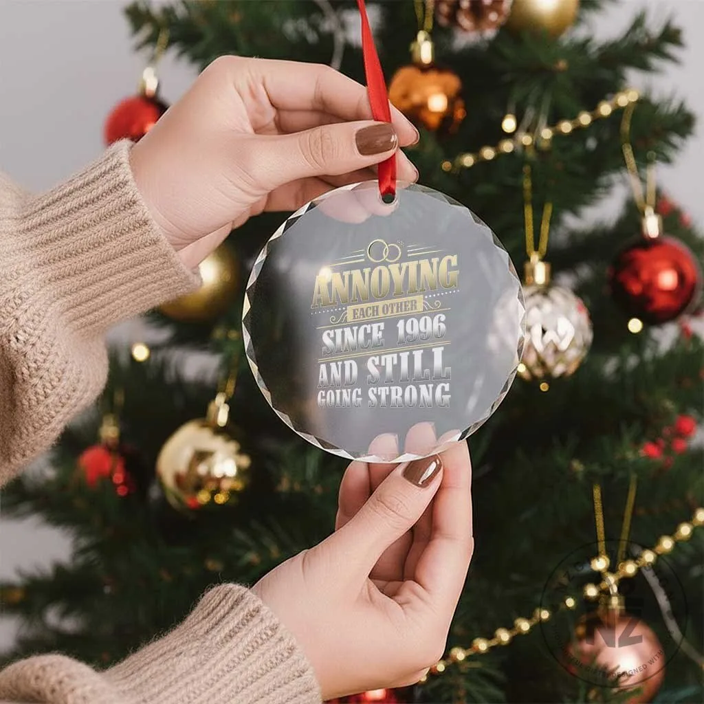 Funny 30th Wedding Anniversary Crystal Glass Ornament Annoying Each Other Since 1996 12 Funny 30th Wedding Anniversary Crystal Glass Ornament Annoying Each Other Since 1996