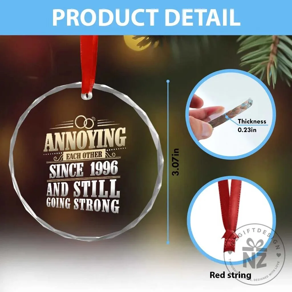 Funny 30th Wedding Anniversary Crystal Glass Ornament Annoying Each Other Since 1996 13 Funny 30th Wedding Anniversary Crystal Glass Ornament Annoying Each Other Since 1996