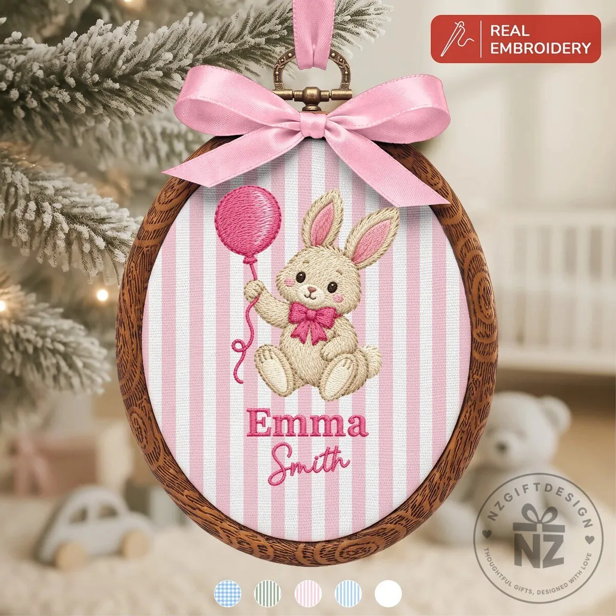Personalized Baby's First Christmas Teddy Bear Embroidered Ornament 11 Personalized Baby