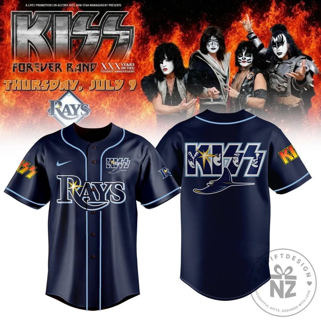 Rays x KISS Forever Band Tour 2026 Baseball Jersey - Limited Edition Rays x KISS Forever Band Tour 2026 Baseball Jersey - Limited Edition