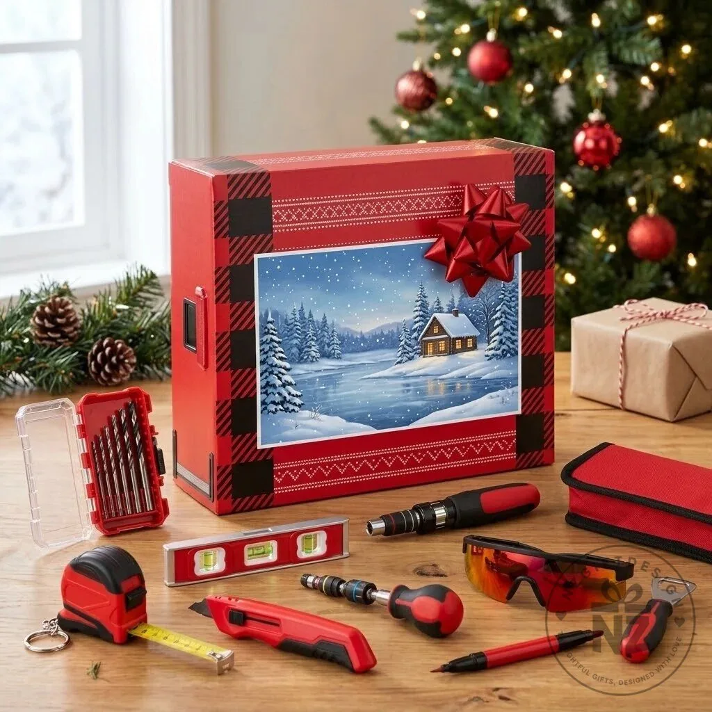 Christmas Winter Cabin Advent Calendar with 24 Days of Tools and Accessories