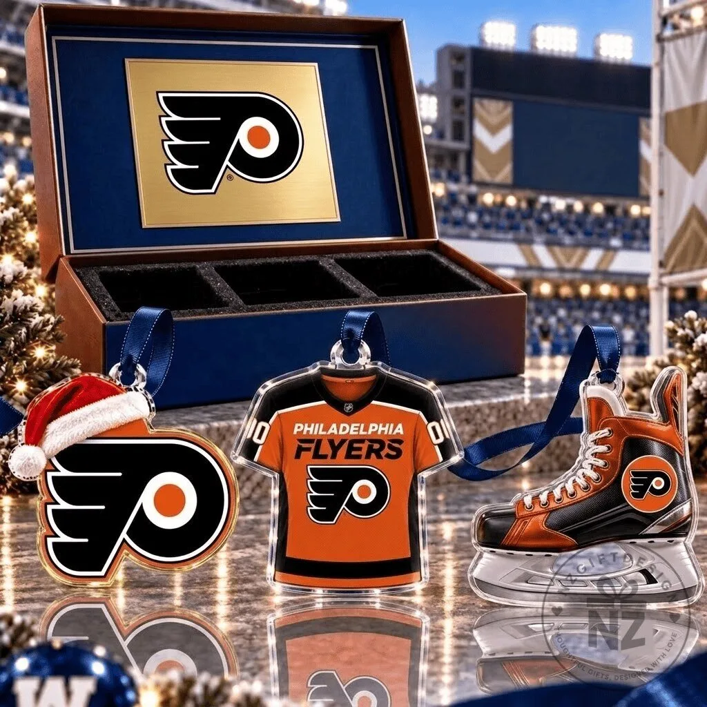 Philadelphia Flyers National Hockey League Team Christmas Tree Ornaments Set
