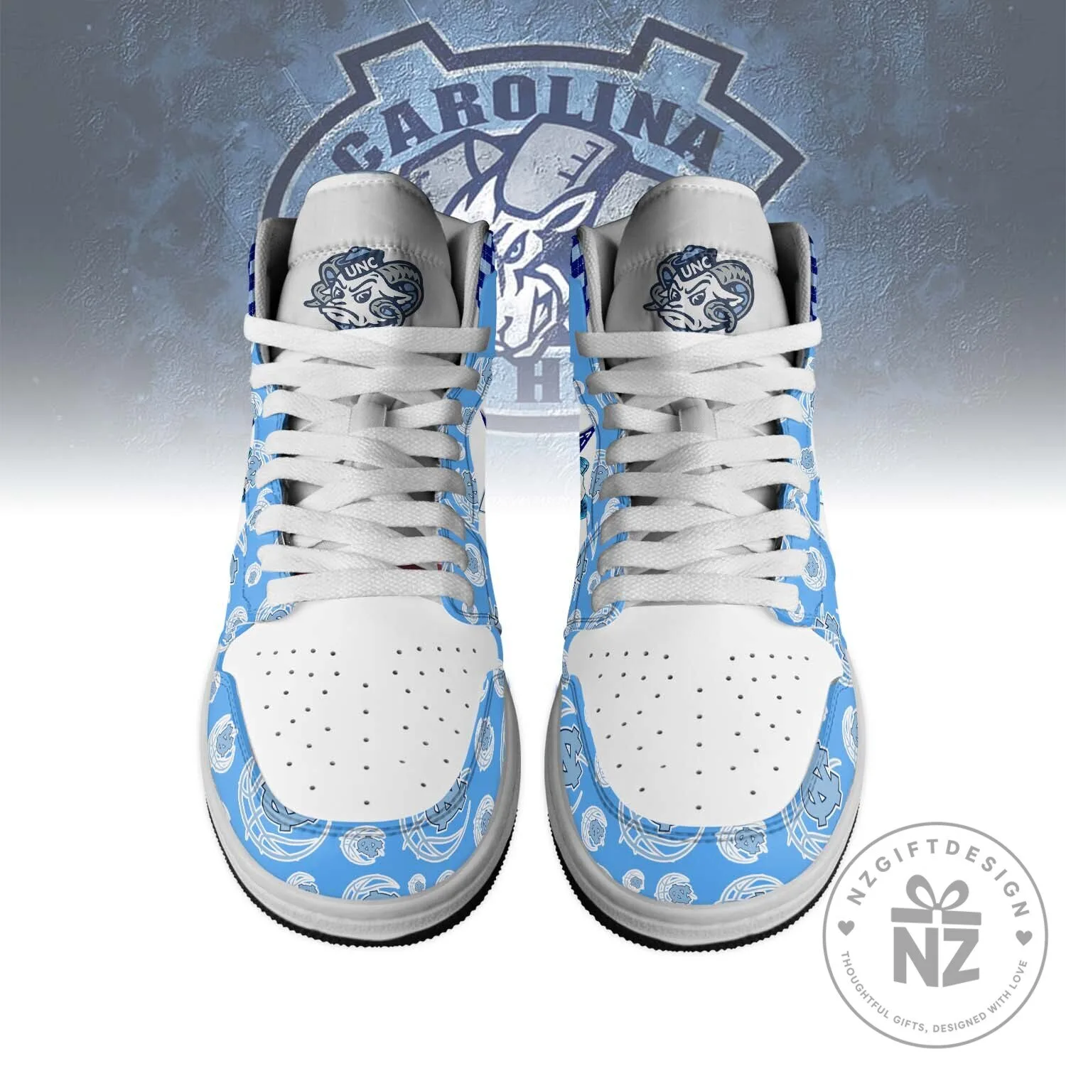 North Carolina Tar Heels Custom Design High Top Sneakers Shoes 9 North Carolina Tar Heels Custom Design High Top Sneakers Shoes