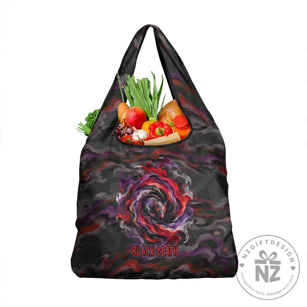 Black Death Plague Doctor Rat Horror Gothic Fantasy Reusable Grocery Bag