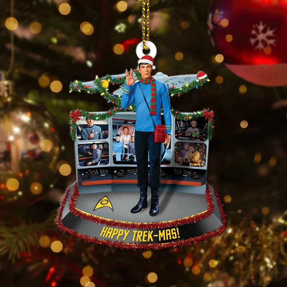 Star Trek Mr. Spock Happy Trek-Mas Christmas Tree Ornament