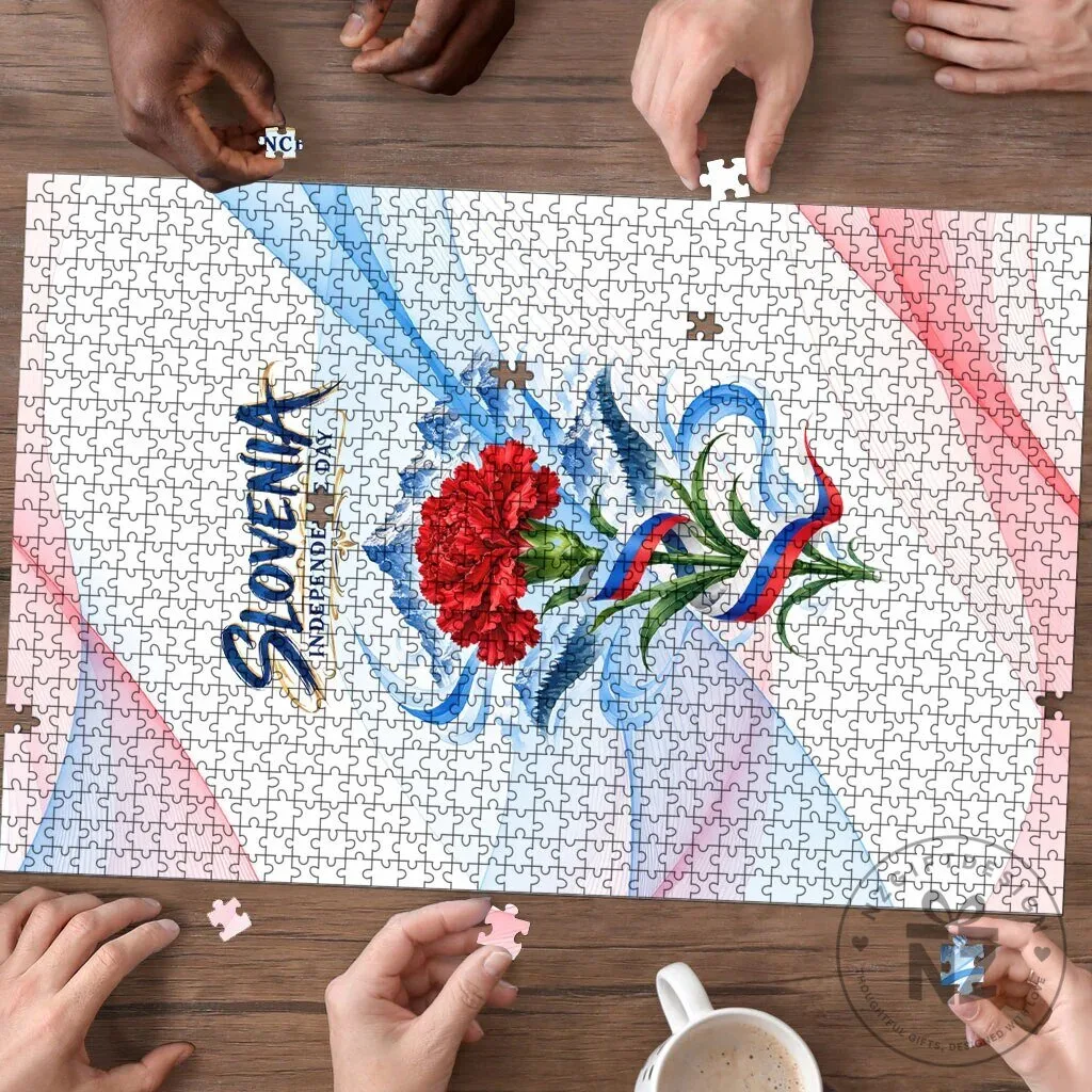 Slovenia Independence Day Red Carnation Flower Mount Triglav Flag Jigsaw Puzzle 6 Slovenia Independence Day Red Carnation Flower Mount Triglav Flag Jigsaw Puzzle