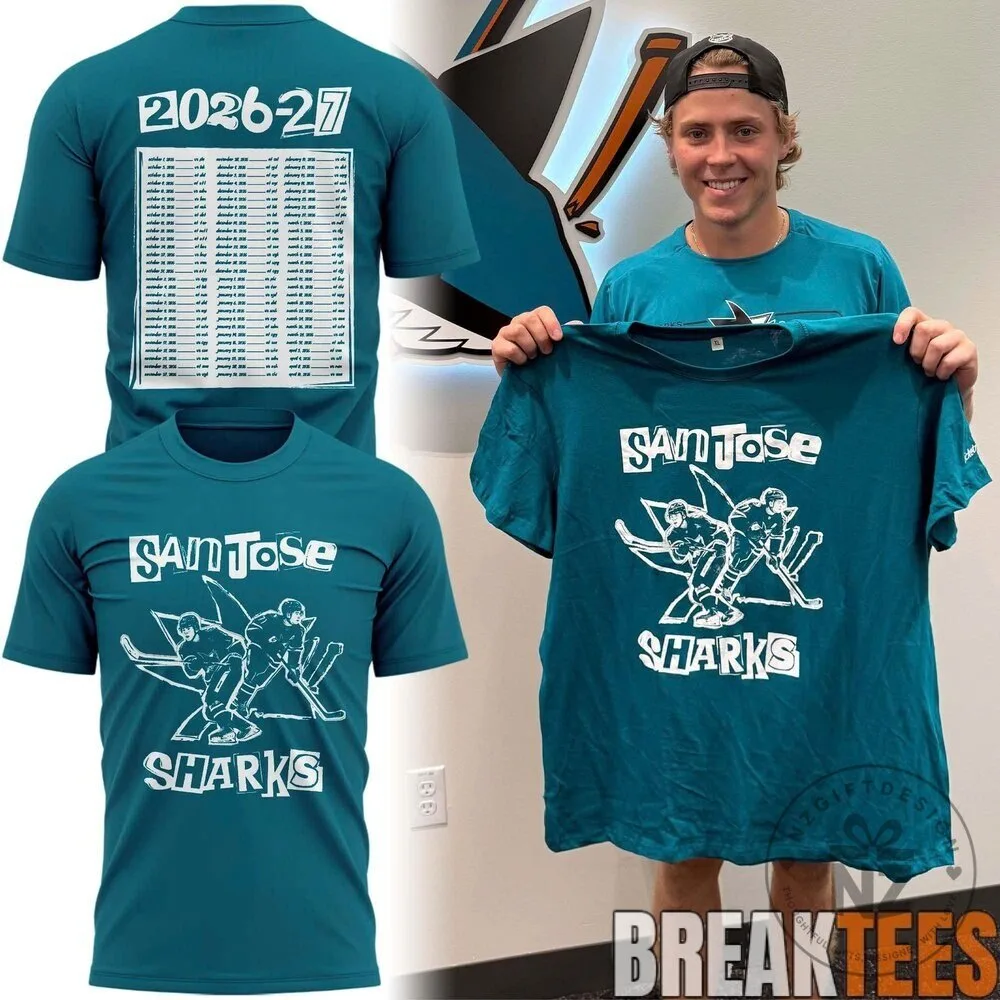 San Jose Sharks William Eklund 2026-27 Season Teal Hockey T-Shirt 2 San Jose Sharks William Eklund 2026-27 Season Teal Hockey T-Shirt