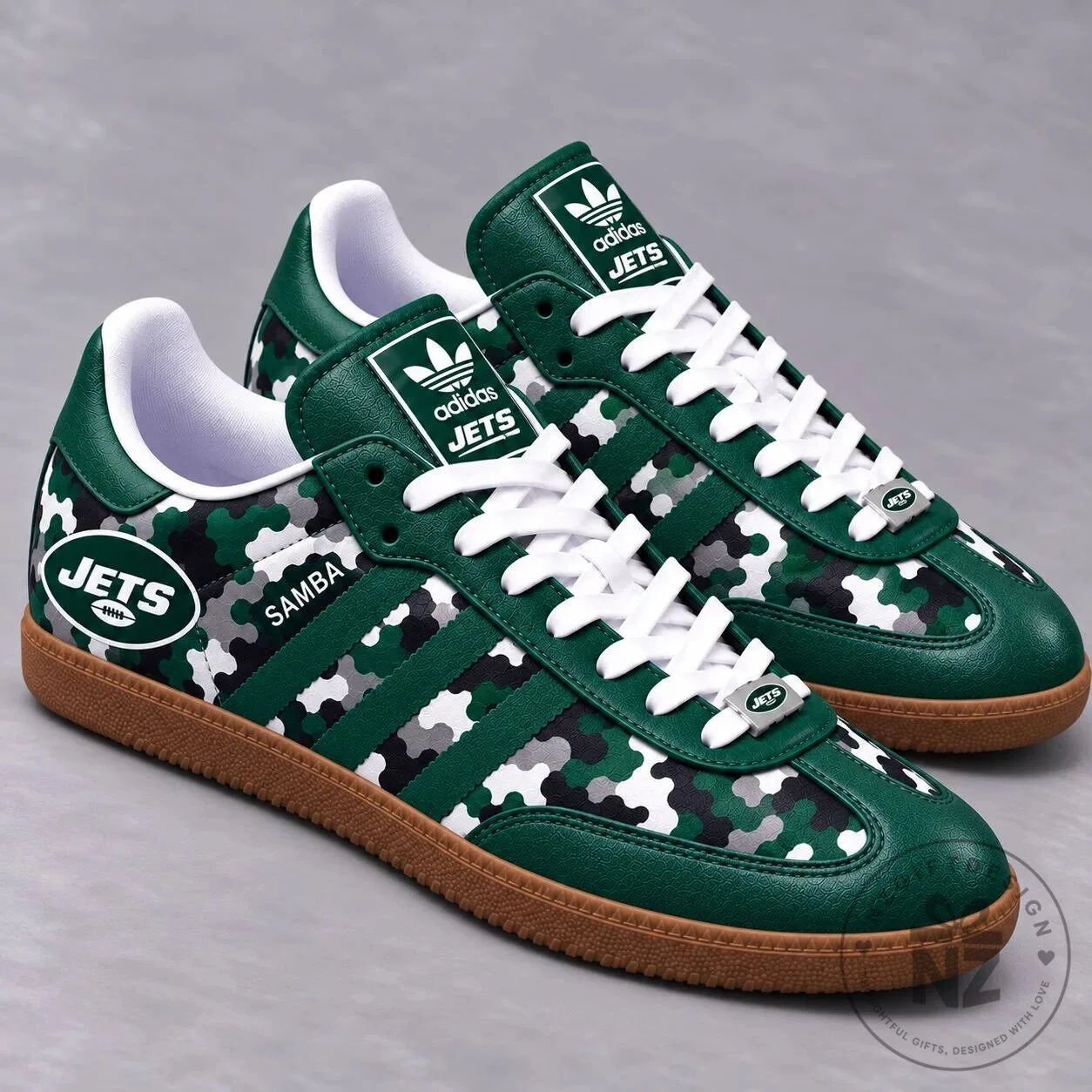 New York Jets NFL Camouflage Samba Style Game Day Shoes