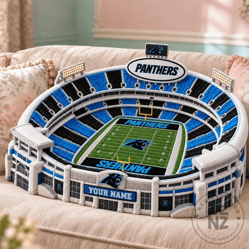 Carolina Panthers NFL Football Stadium Shaped Throw Pillow Carolina Panthers NFL Football Stadium Shaped Throw Pillow