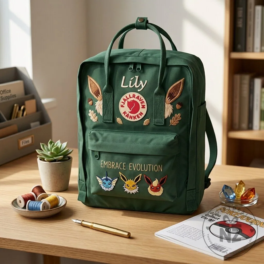 Pokemon Eevee Evolution Fjallraven Kanken Embroidered Backpack 15 Pokemon Eevee Evolution Fjallraven Kanken Embroidered Backpack