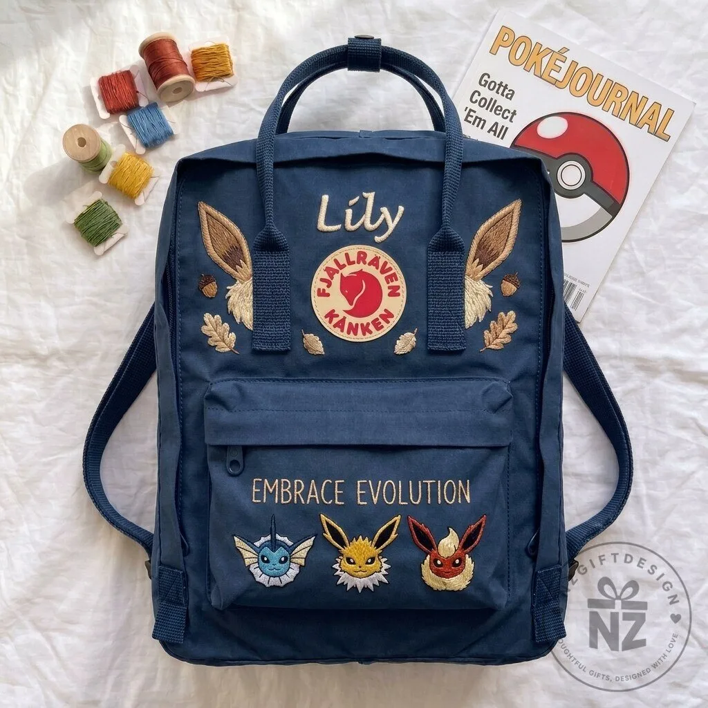 Pokemon Eevee Evolution Fjallraven Kanken Embroidered Backpack 16 Pokemon Eevee Evolution Fjallraven Kanken Embroidered Backpack