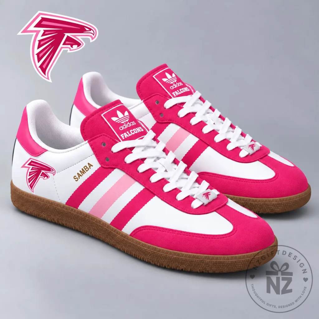 Atlanta Falcons Pink Breast Cancer Awareness Samba Shoes