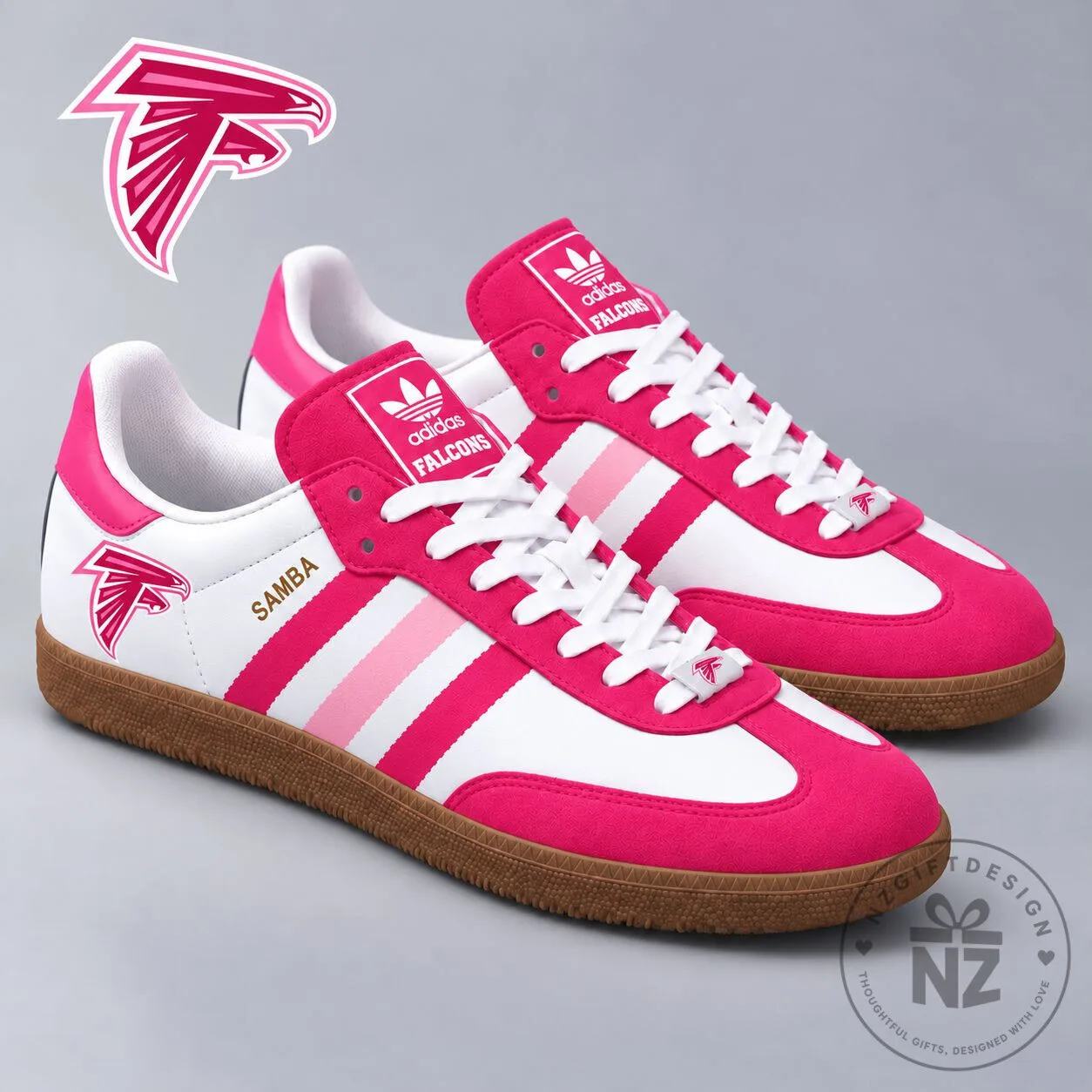Atlanta Falcons Pink Breast Cancer Awareness Samba Shoes
