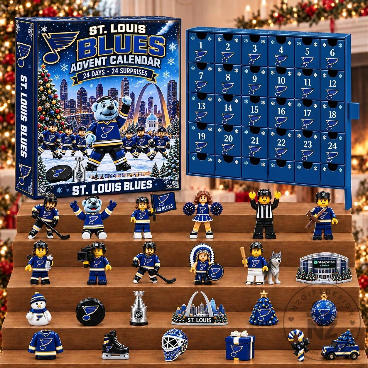 St. Louis Blues National Hockey League 24-Day Game Day Surprise Countdown Advent Calendar