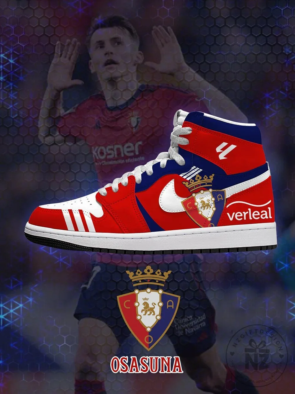 Osasuna La Liga Football Team High-Top Sneakers Custom Designed Shoes