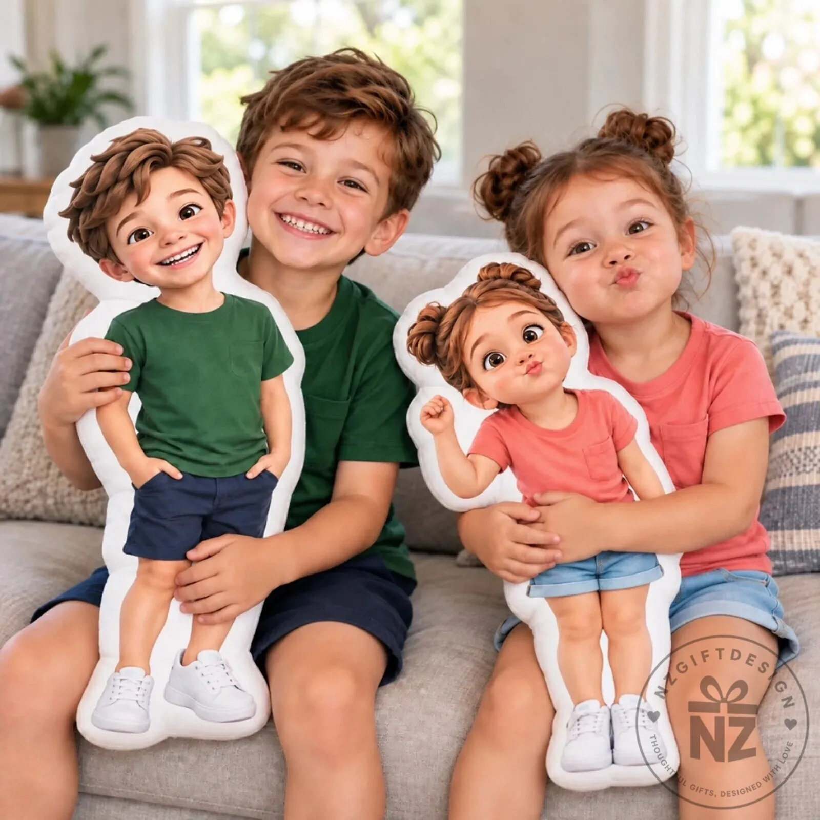 Personalized Cartoon Character Shaped Kids Photo Pillow for Children
