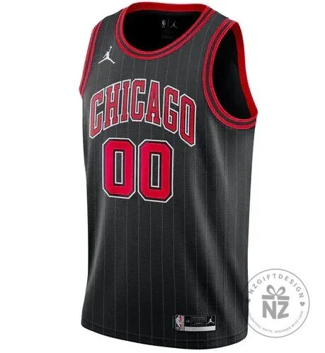 Chicago Bulls Statement Edition Black Pinstripe Basketball Jersey