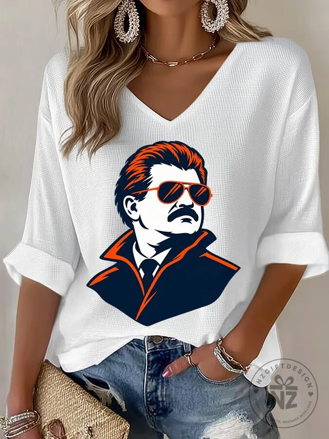 Ron Swanson Parks and Recreation Waffle Knit Long Sleeve Shirt 1 Ron Swanson Parks and Recreation Waffle Knit Long Sleeve Shirt