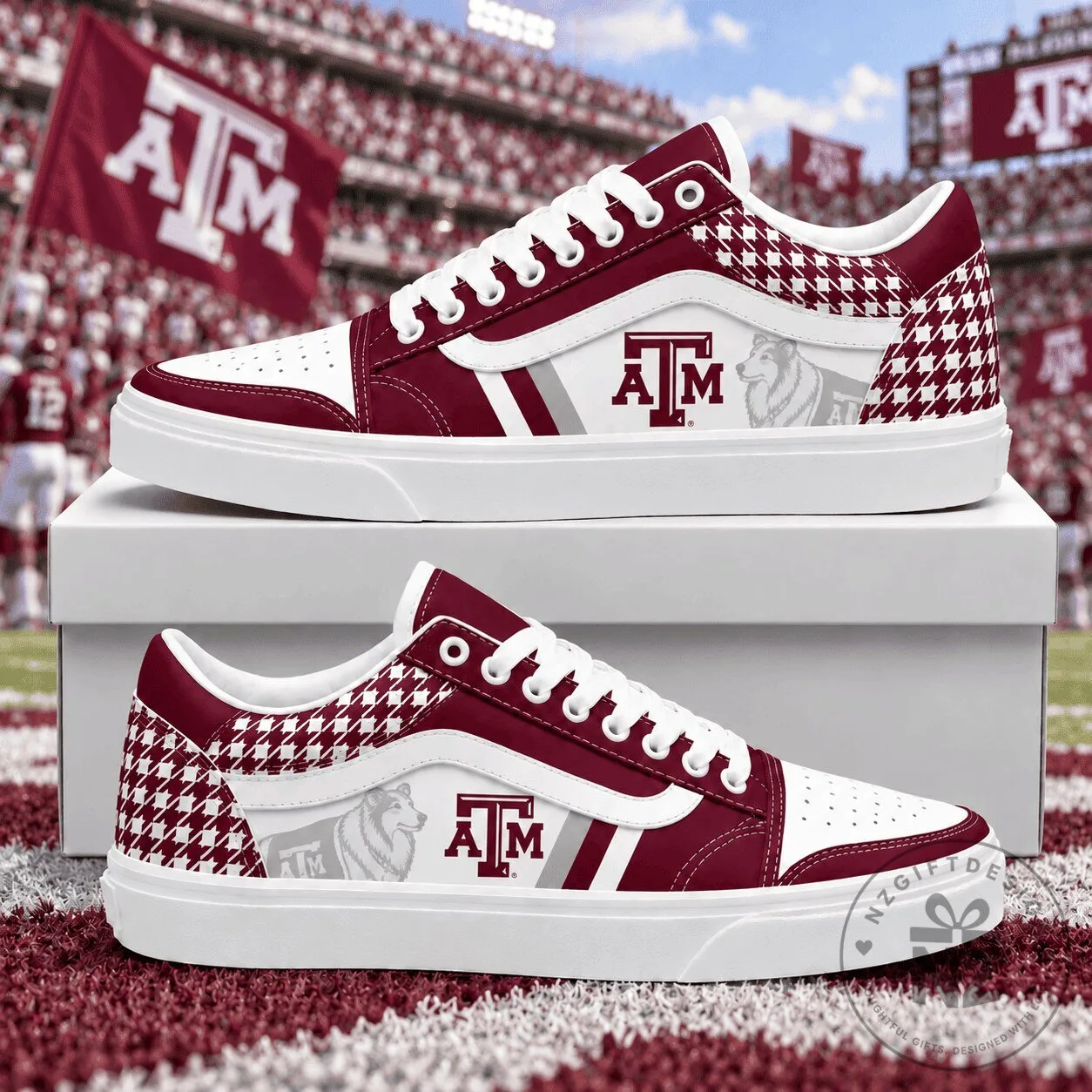 Texas A&M Aggies NCAA Classic Houndstooth Sideline Shoes 5 Texas A&M Aggies NCAA Classic Houndstooth Sideline Shoes