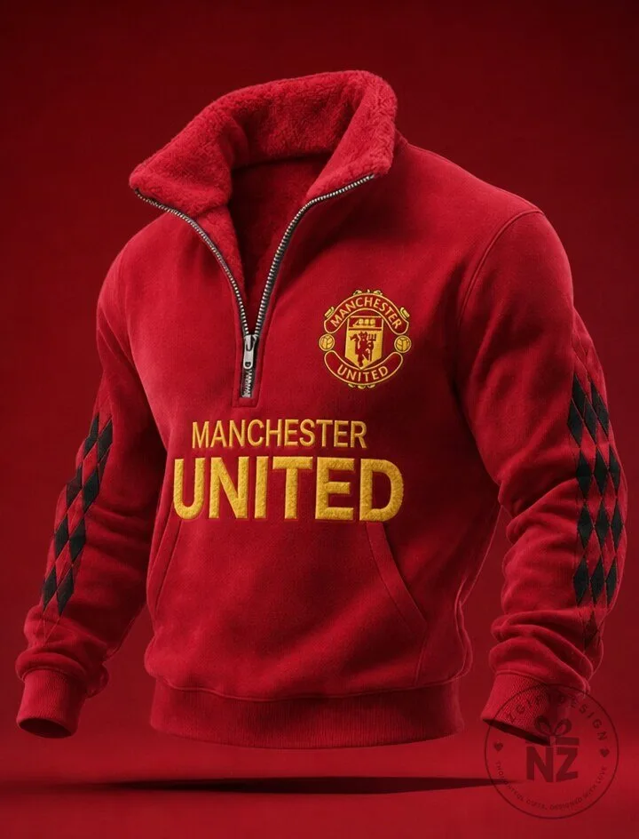 Manchester United Football Club Red Half-Zip Sweatshirt