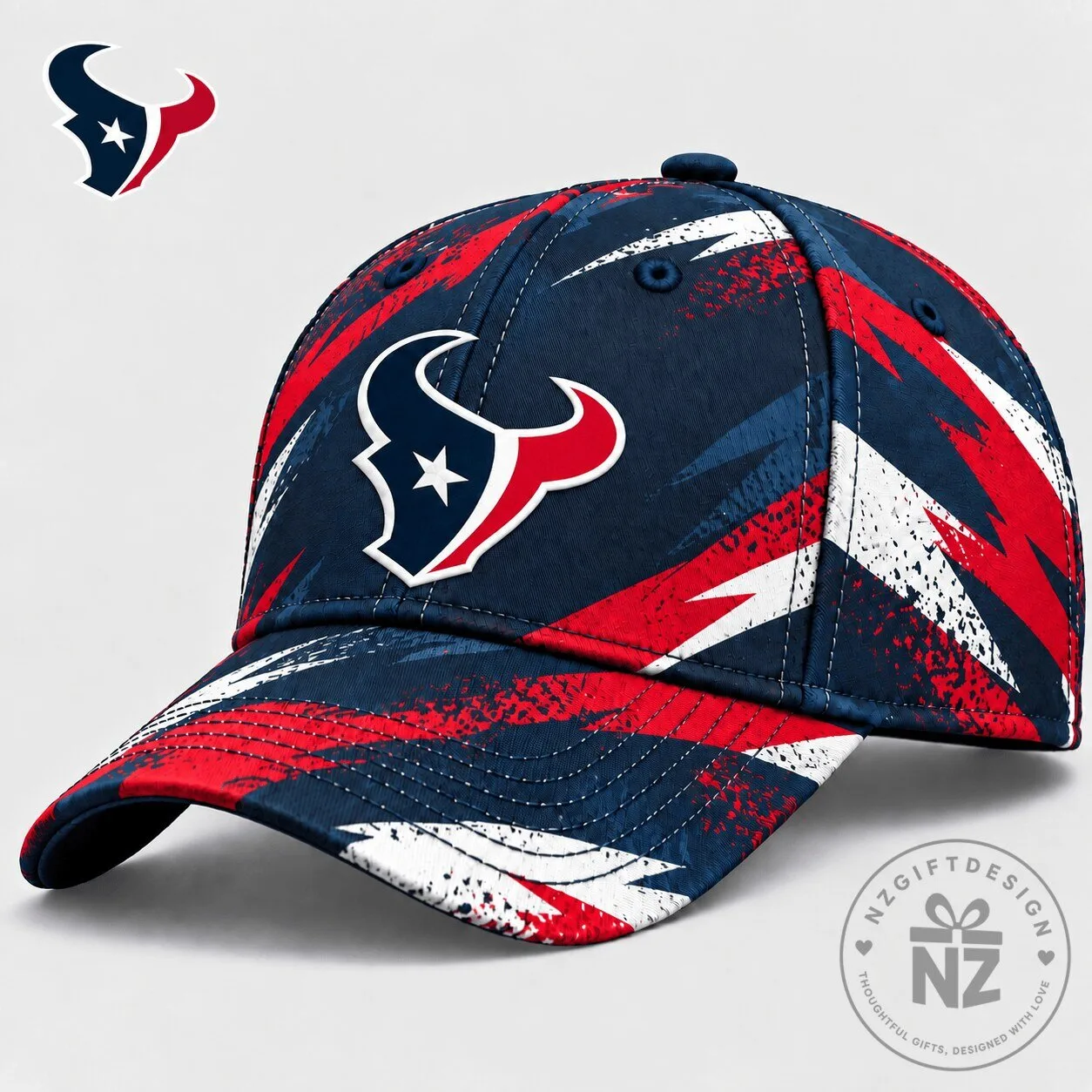 Houston Texans NFL Football Team Distressed Graphic Baseball Cap Hat