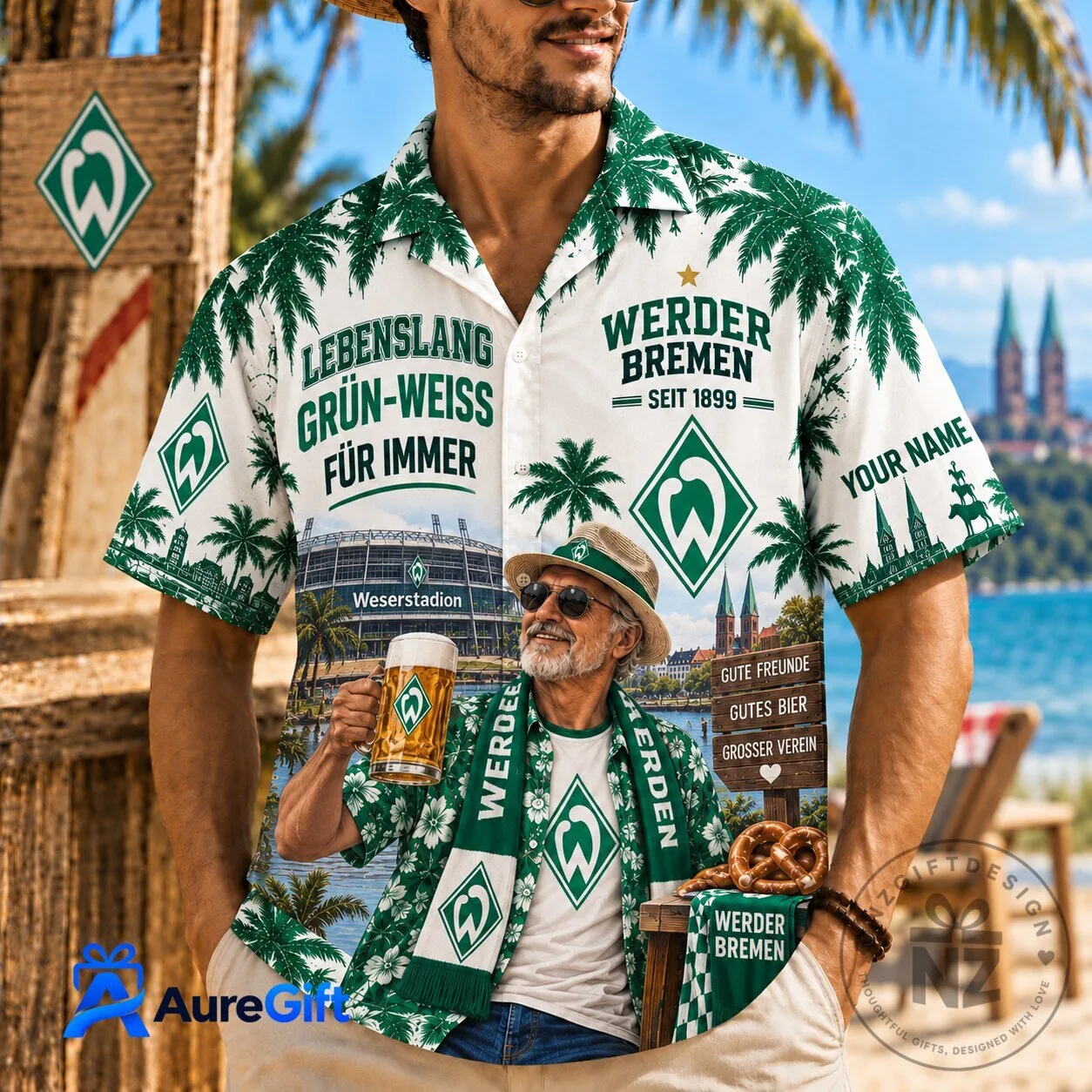 Werder Bremen Bundesliga Matchday Personalized Name Hawaiian Shirt