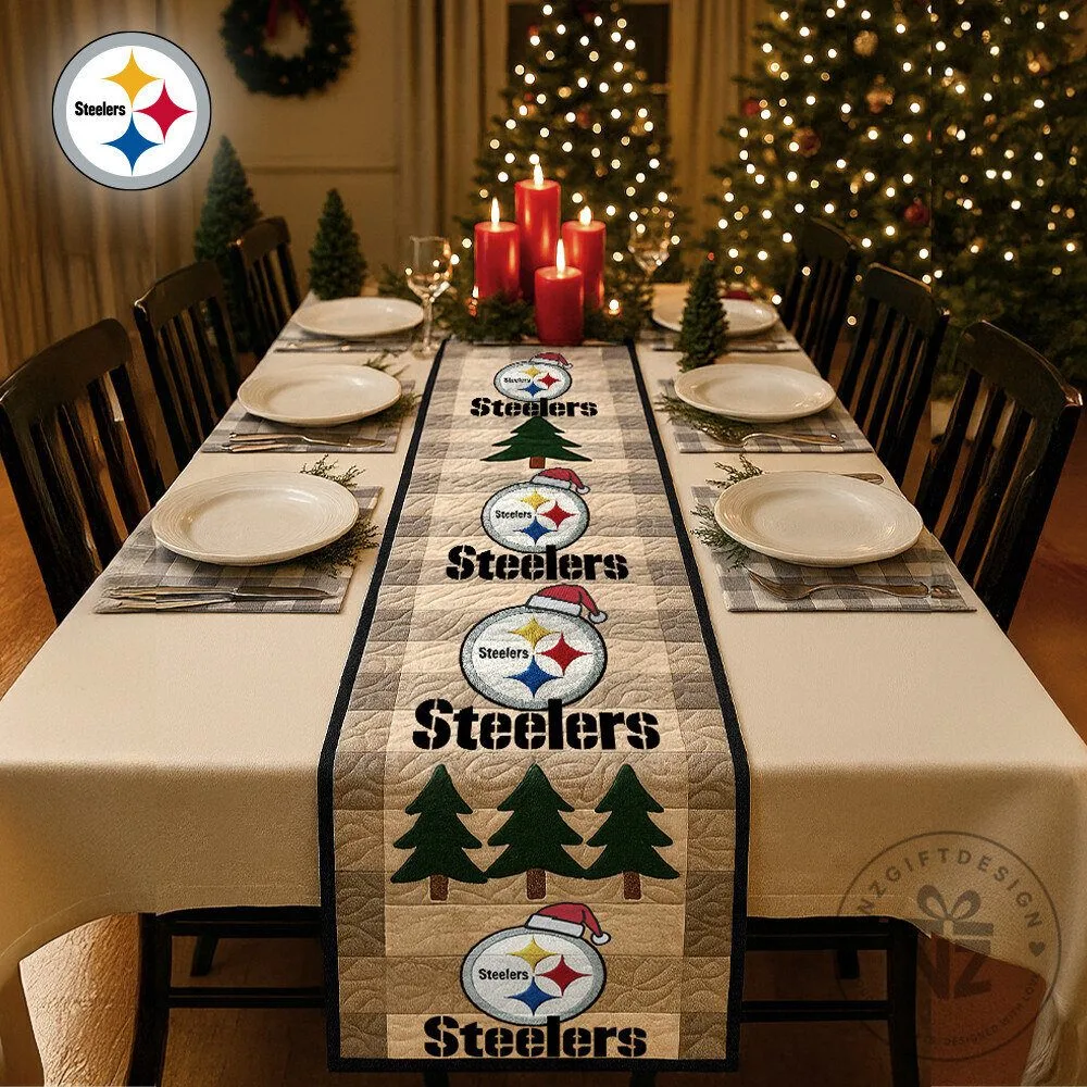 Pittsburgh Steelers Christmas Tree Holiday Table Runner