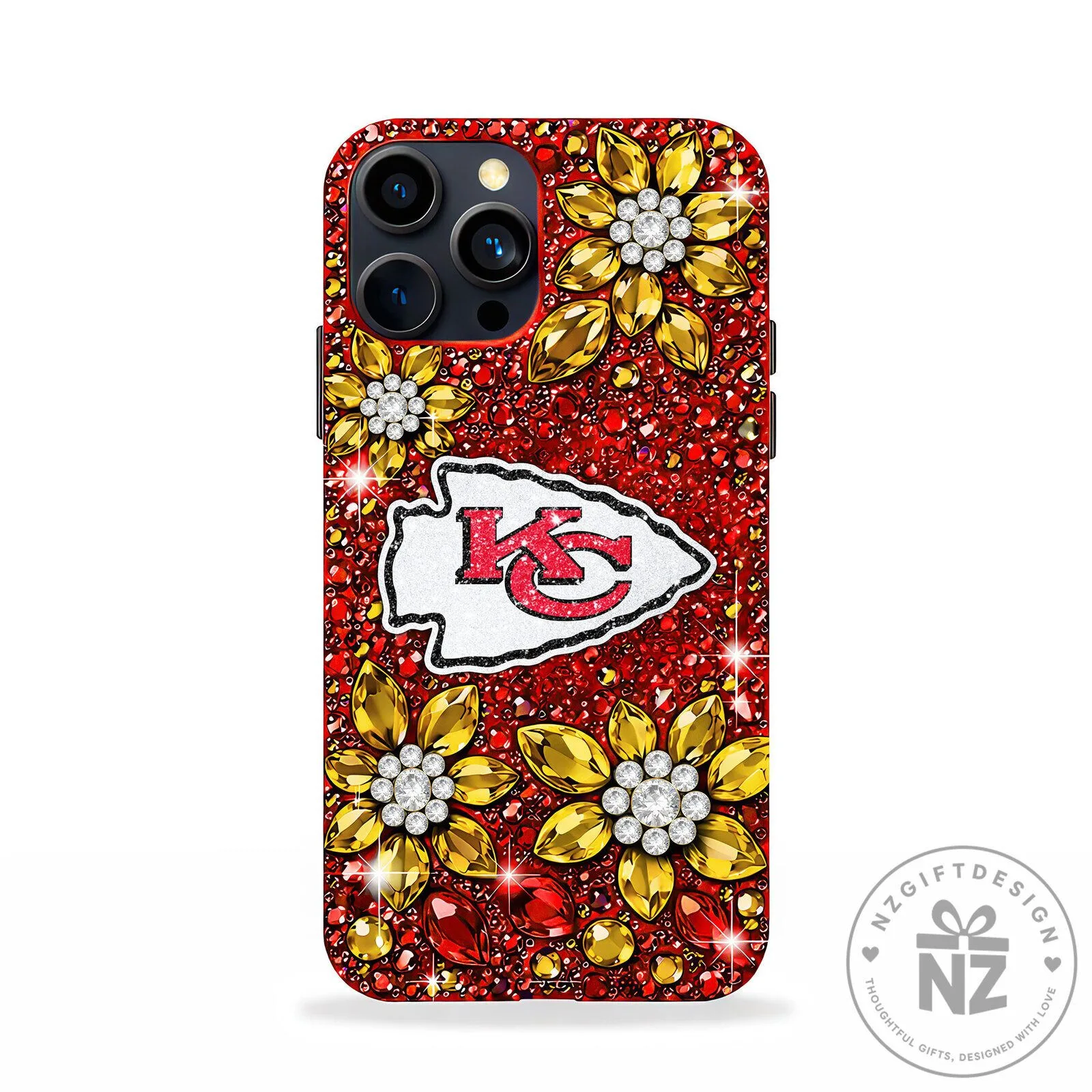 Kansas City Chiefs NFL Luxury Bling Rhinestone Floral Phone Case 6 Kansas City Chiefs NFL Luxury Bling Rhinestone Floral Phone Case