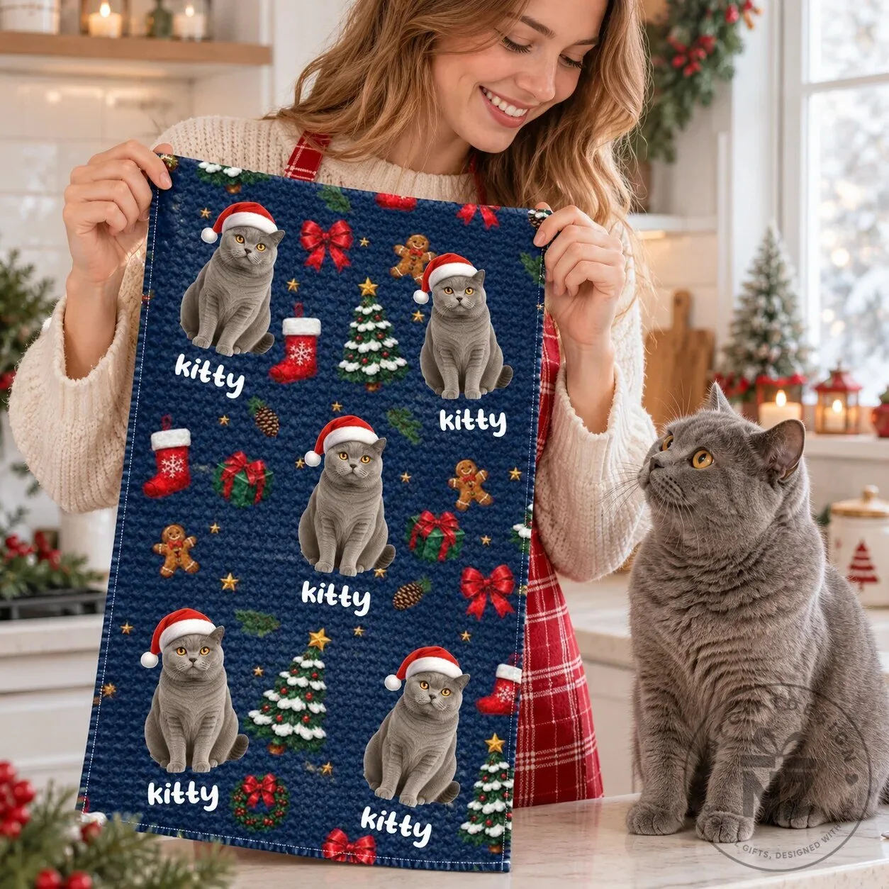Personalized Christmas Corgi Dog Photo Festive Pattern Kitchen Towel 14 Personalized Christmas Corgi Dog Photo Festive Pattern Kitchen Towel