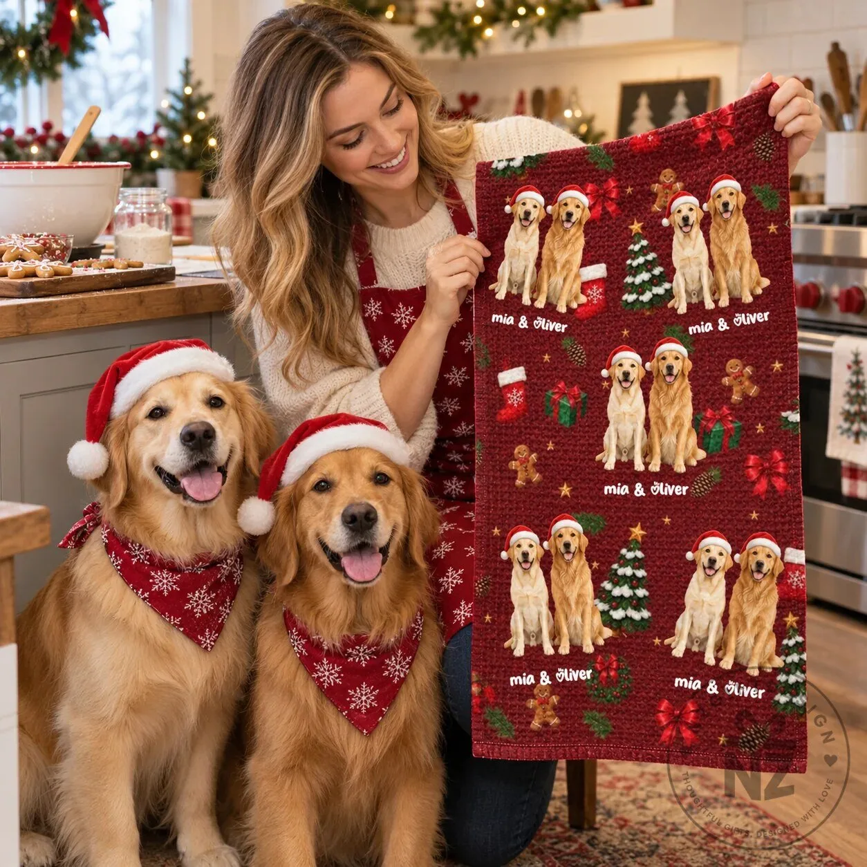 Personalized Christmas Corgi Dog Photo Festive Pattern Kitchen Towel 15 Personalized Christmas Corgi Dog Photo Festive Pattern Kitchen Towel