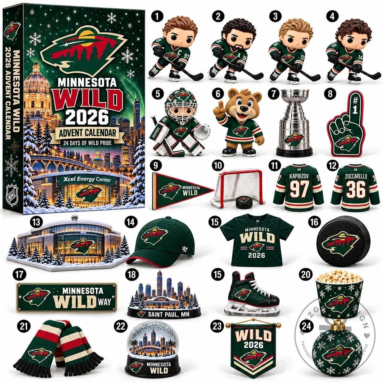 Minnesota Wild 2026 Advent Calendar 24 Days of Wild Pride Countdown
