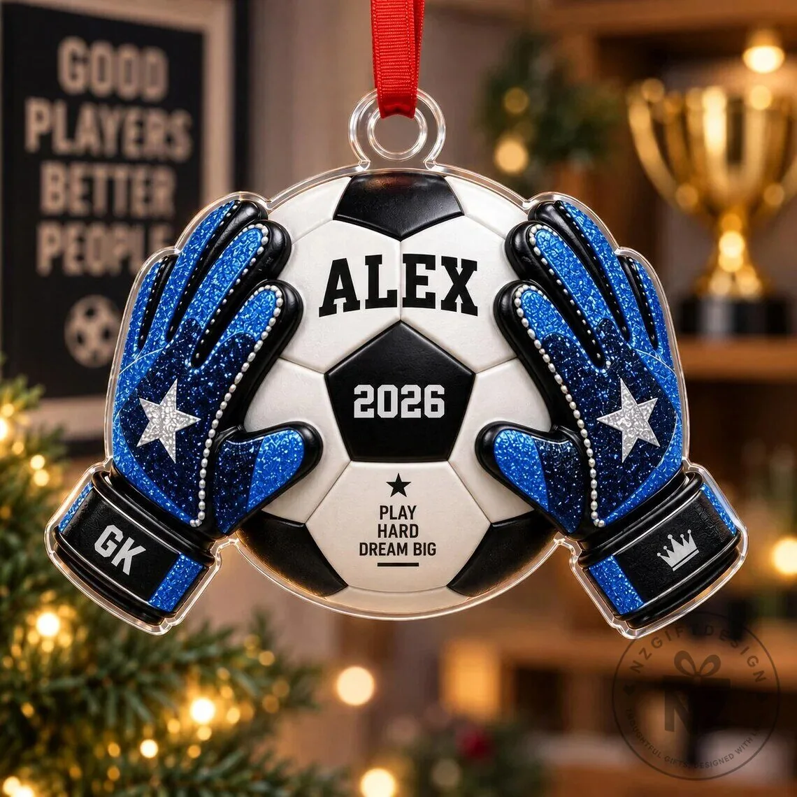 Personalized Soccer Goalkeeper Christmas Ornament with Custom Name and Year 5 Personalized Soccer Goalkeeper Christmas Ornament with Custom Name and Year