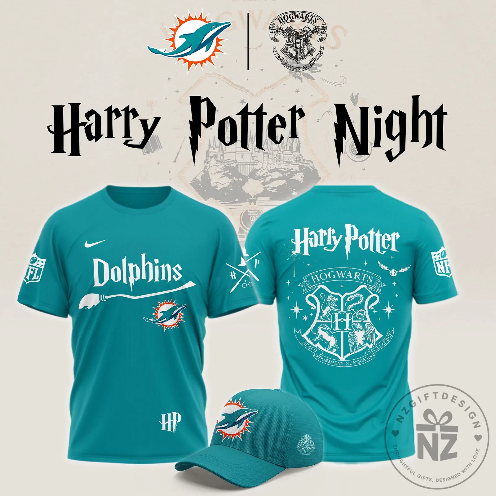 Miami Dolphins Harry Potter Night Limited Edition T-Shirt 2 Miami Dolphins Harry Potter Night Limited Edition T-Shirt