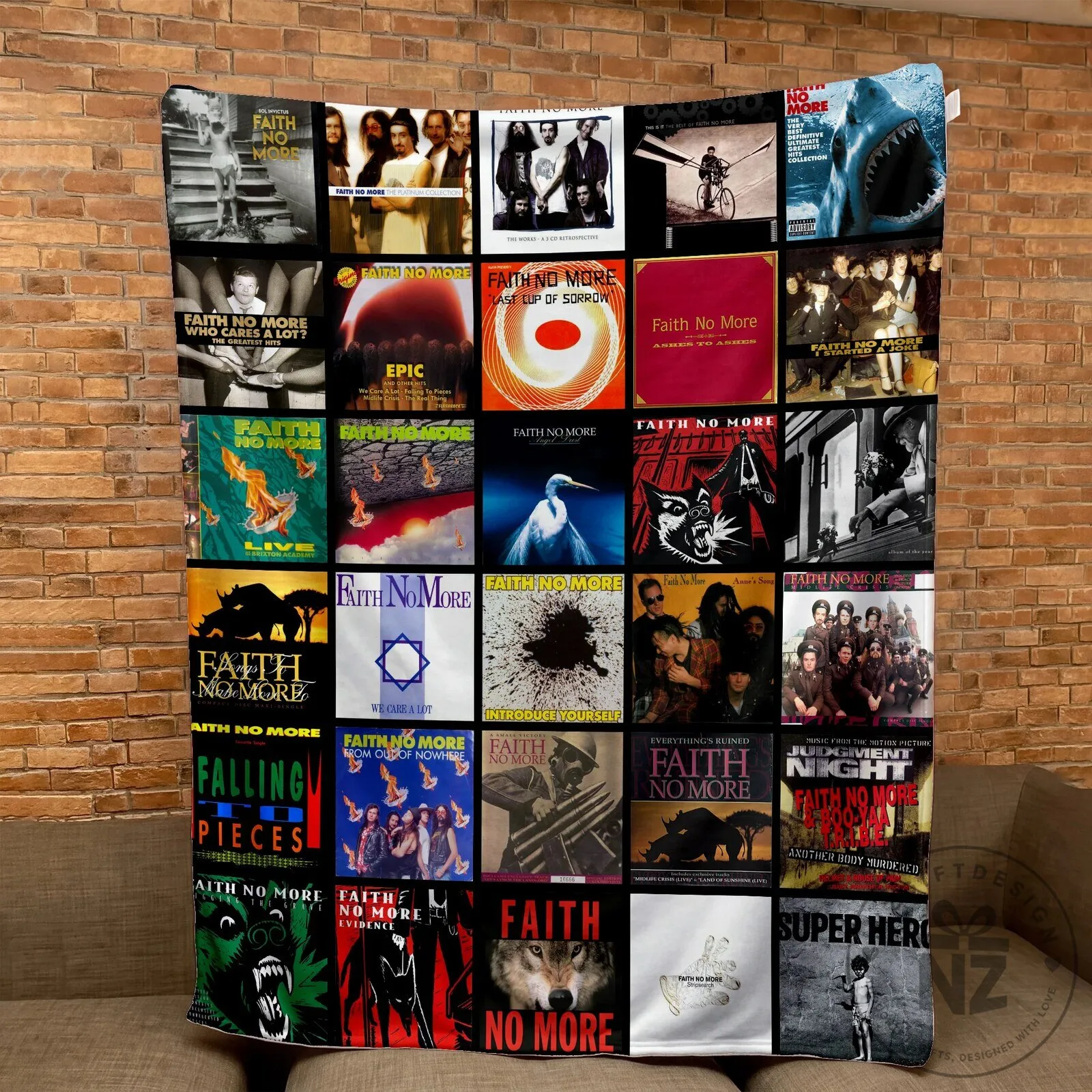 Faith No More Albums Collage Sherpa Blanket - Unique Christmas Gift for Music Fans