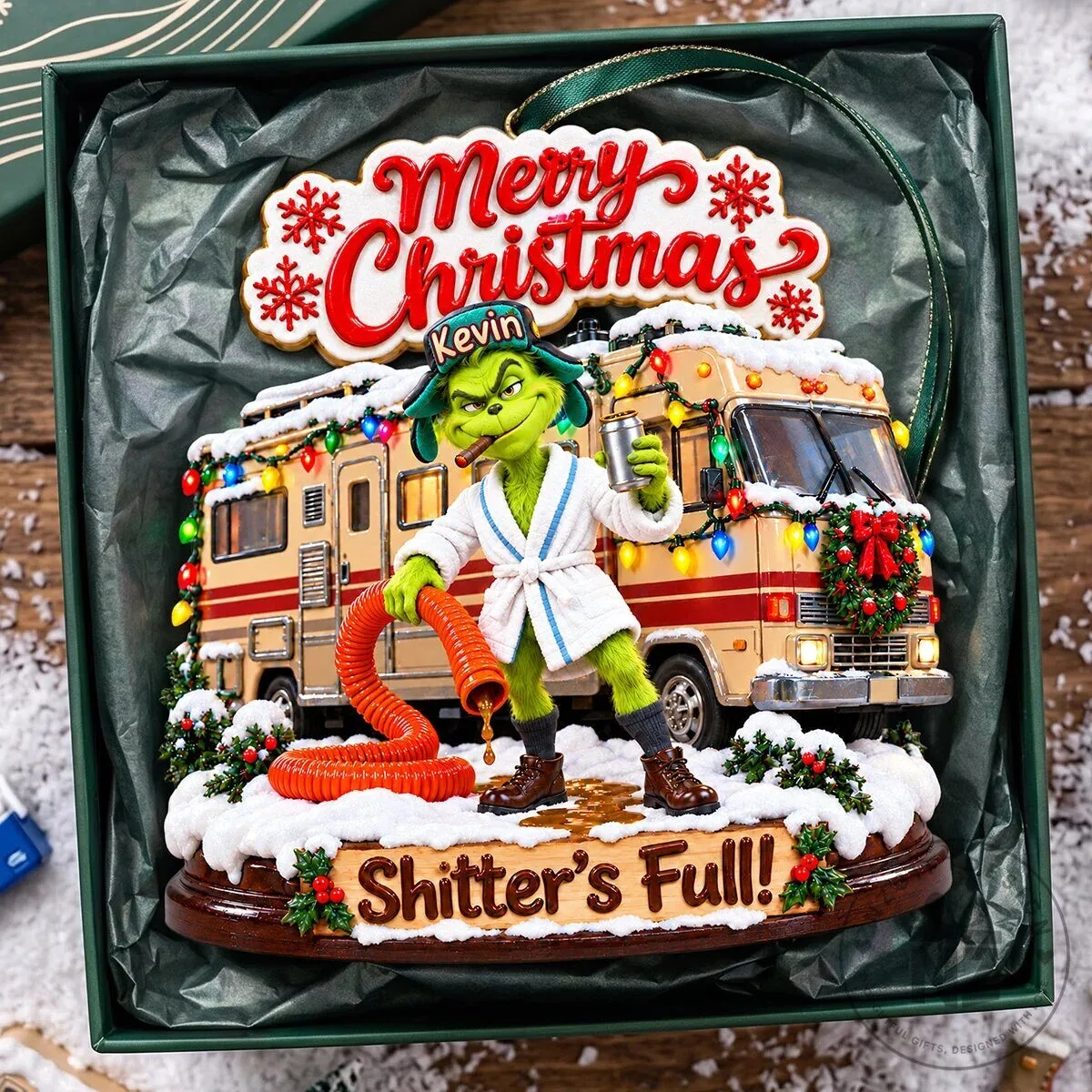 Grinch Shitter's Full Merry Christmas RV Camper Holiday Ornament 9 Grinch Shitter