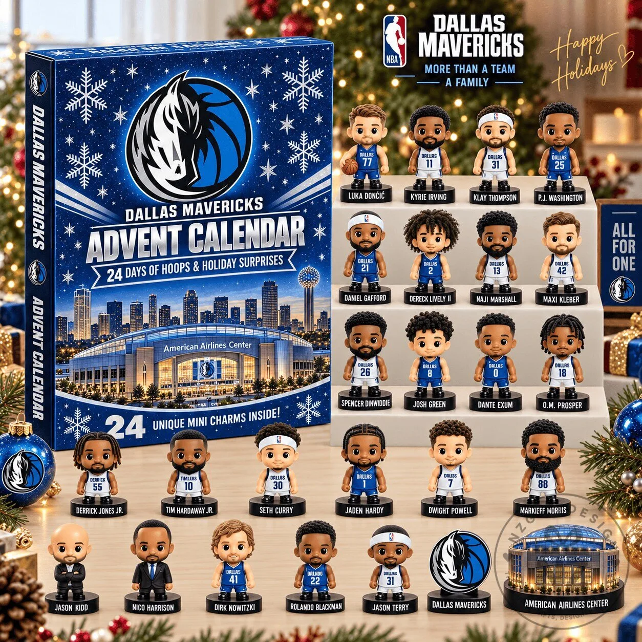 Dallas Mavericks NBA Basketball 24 Day Advent Calendar with Mini Figurines 2D 1 Dallas Mavericks NBA Basketball 24 Day Advent Calendar with Mini Figurines