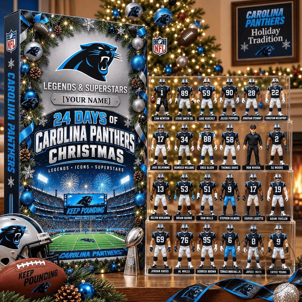 Carolina Panthers NFL Legends and Superstars 24 Day Christmas Advent Calendar 2D 3 Carolina Panthers NFL Legends and Superstars 24 Day Christmas Advent Calendar