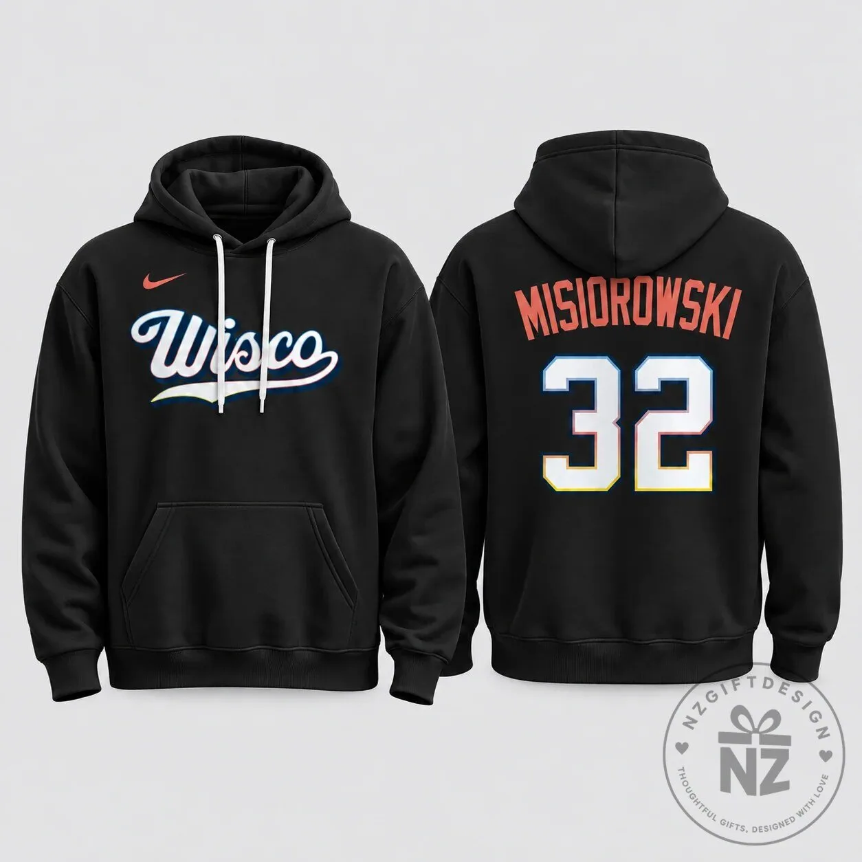 Wisco Misiorowski Number 32 Black Hoodie