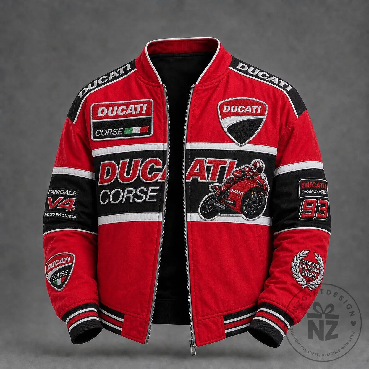 Ducati Corse Panigale V4 Racing Evolution Bomber Jacket 5 Ducati Corse Panigale V4 Racing Evolution Bomber Jacket