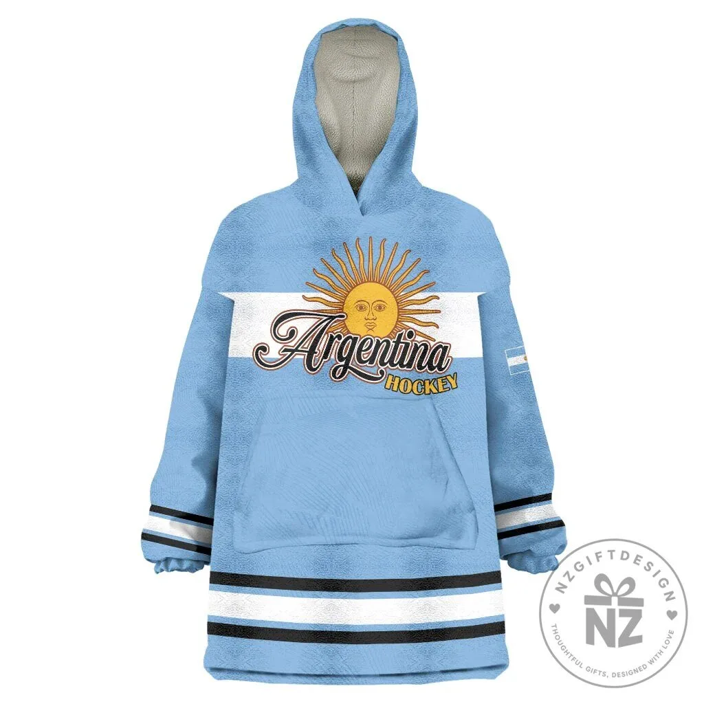 Argentina Hockey Wearable Blanket Hoodie Los Leones Go Champions