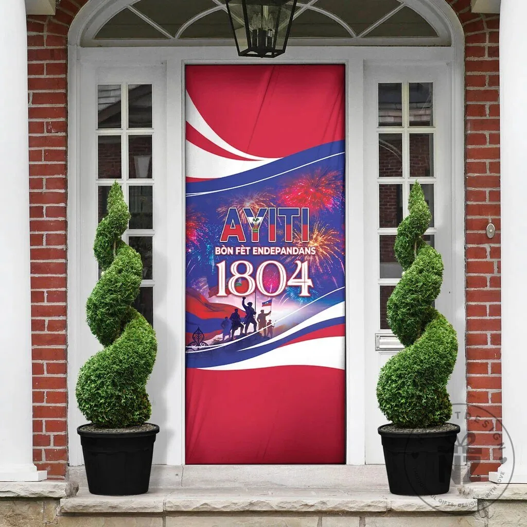 Haitian Independence Day Celebration Door Cover Banner with 1804 Ayiti Design