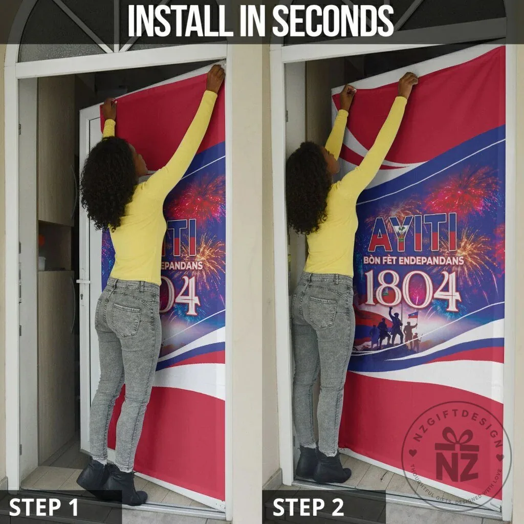 Haitian Independence Day Celebration Door Cover Banner with 1804 Ayiti Design 10 Haitian Independence Day Celebration Door Cover Banner with 1804 Ayiti Design